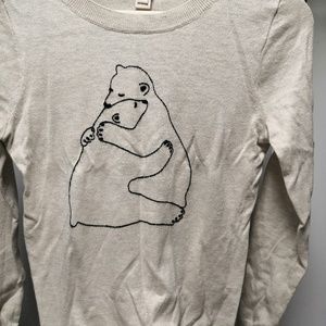 jcrew Embroidered bear hug teddie sweater X-SMALL